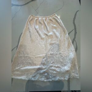 Vintage Christian Dior Lace Slip Skirt - 27” Waist - Made in USA - Blush Pink